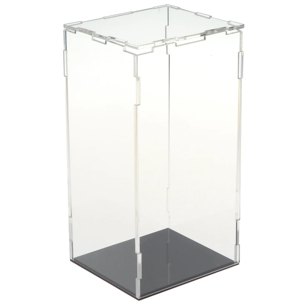 9x8x18cm Прозрачный акриловый пылезащитный чехол MagiDeal с черной основой для моделей автомобилей, аниме-фигурки - Цвет: 9x8x18cm
