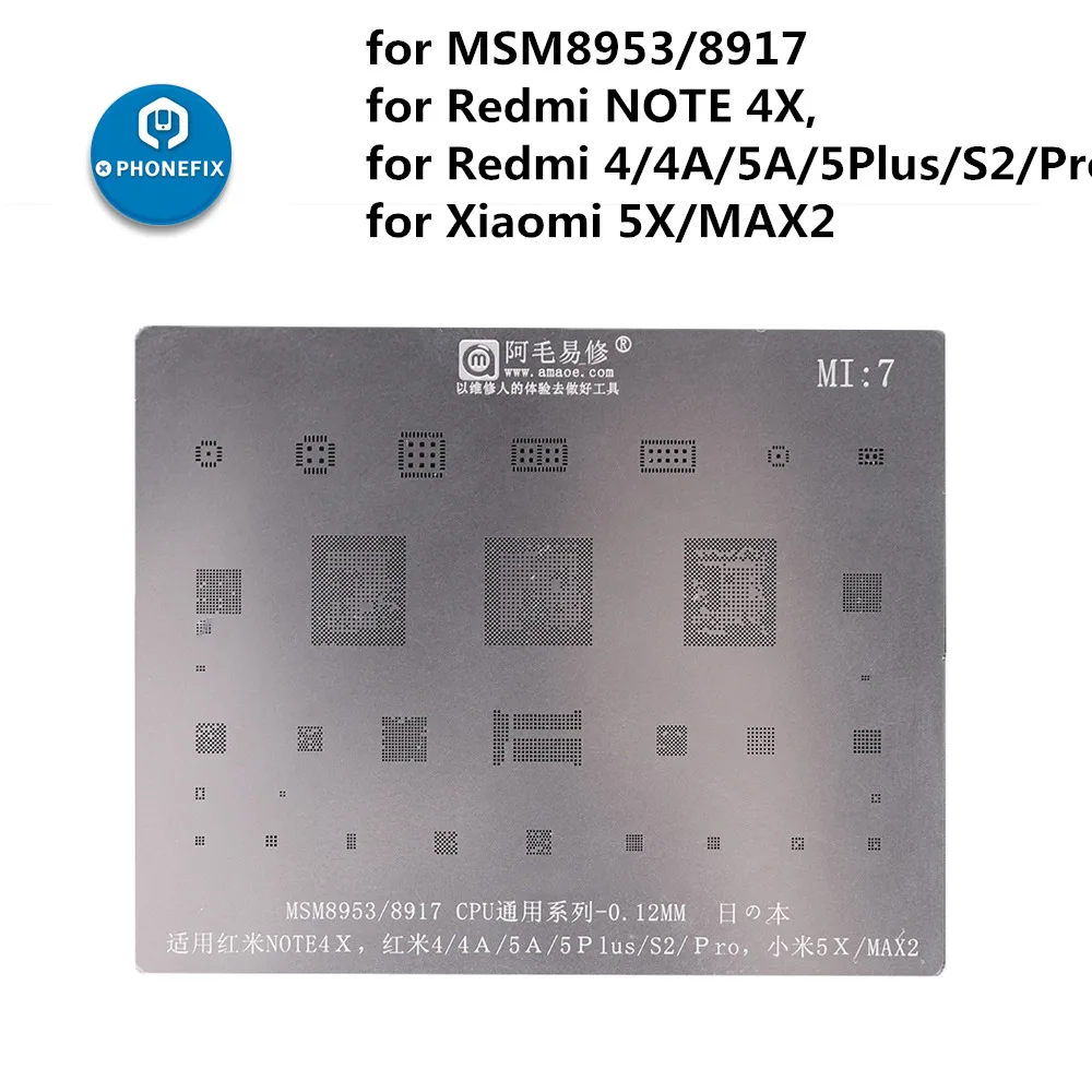 MI 7 multi-function Xiaomi Mobile phone motherboard Repair BGA Reballing Stencil Kits Solder template for Xiaomi Mi 45678 Redmi - Цвет: MI 7
