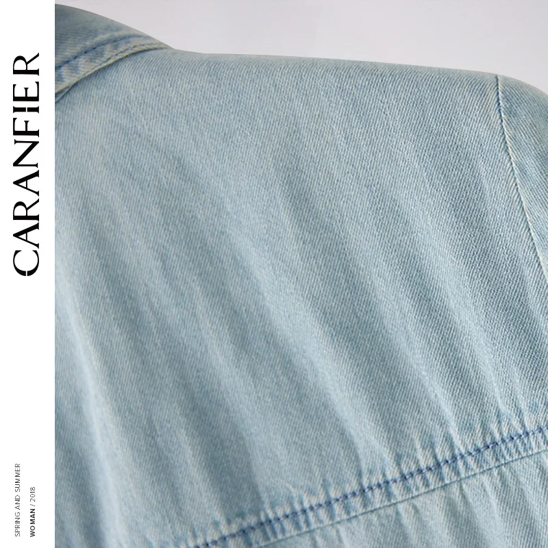 CARANFIER женские Мини Drees летние с отложным воротником патч военный армейский