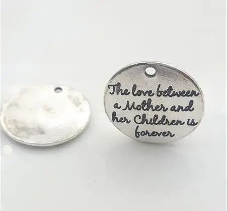 10 шт./лот 25 мм с надписями надписью любовь между мамой и детьми Forever Words Mother Love Charm