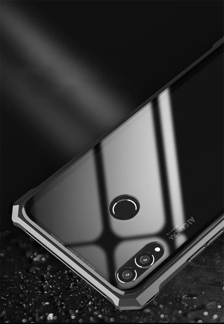 Honor 8X чехол металлический бампер стекло задняя крышка для huawei Honor 8x Honor8x прозрачный чехол из закаленного стекла для телефона