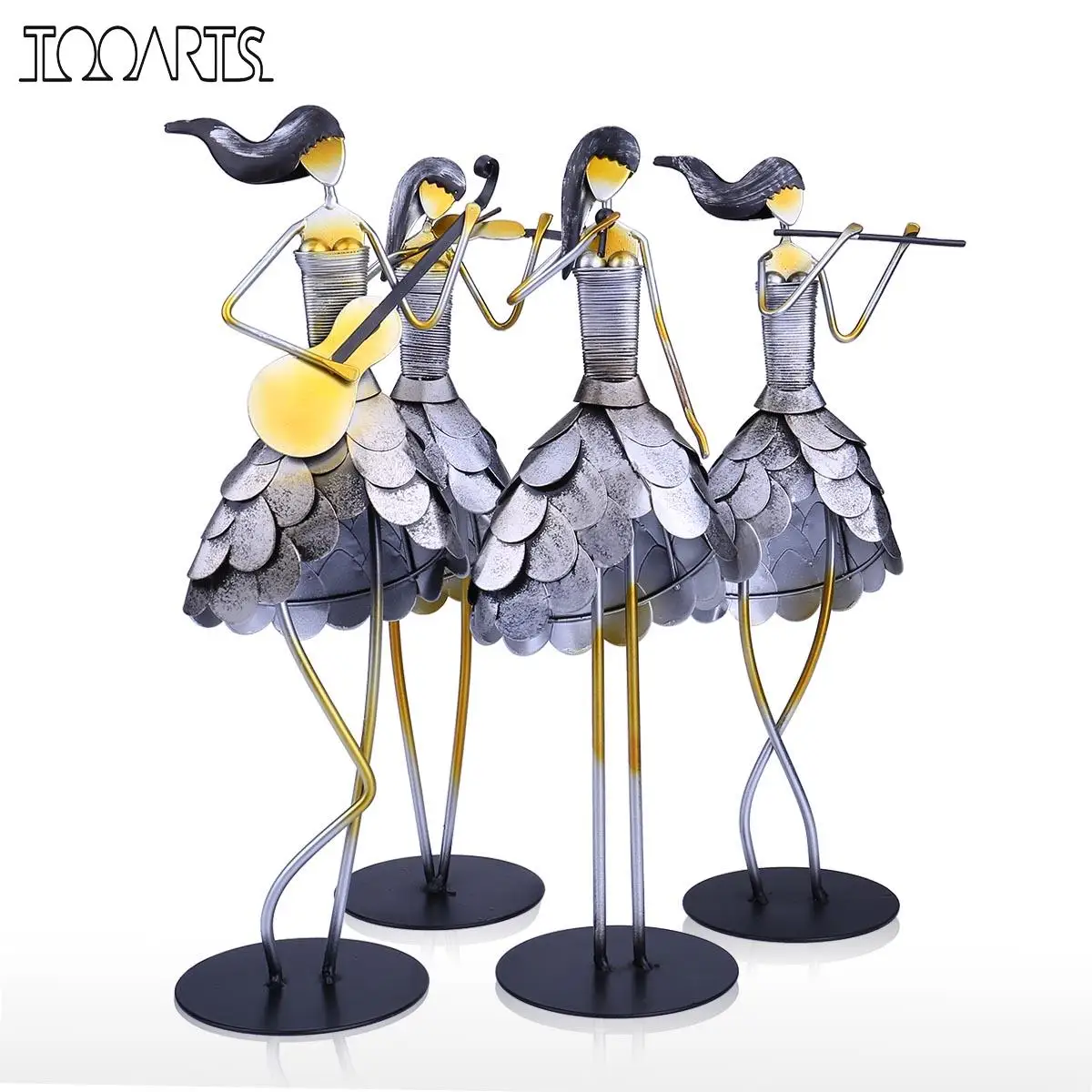 Фигурка Поющая девочка Tooarts Металлическая статуэтка ручной работы сказочное