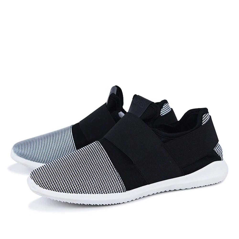 Cheap Air Mesh Fabric Mens Loafers Black White Color Cloth Patchwork Leisure Canvas Shoes for Mans Cool Walk | Обувь