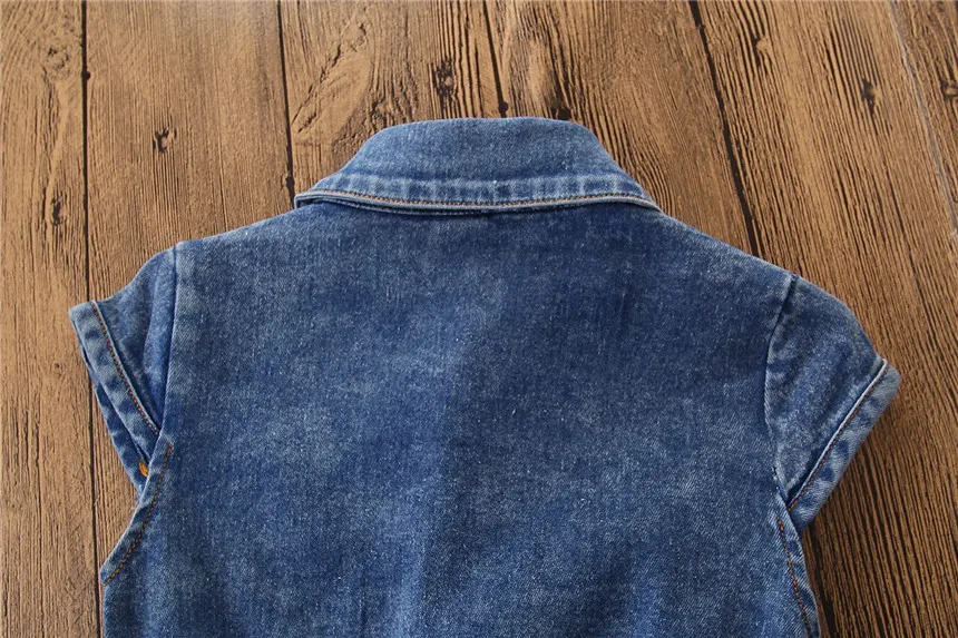 Girls Denim Shorts Blue Jean Overalls Sleeveless Rompers Summer Children's Clothing Newborn Baby Girl Jumpsuit Clothes 2-6Y