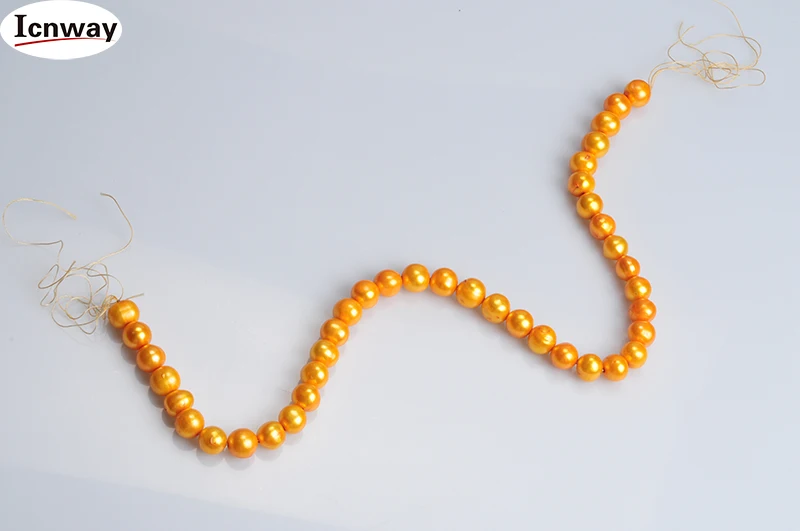 

Natural Freshwater Pearl yellow 10-11mm round For Jewelry Making 15inches DIY necklace bracelet earring FreeShipping Wholesale