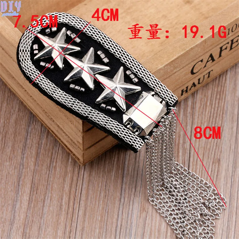 2 шт. винтажные металлические эполеты с цепочкой и кисточками|shoulder boards|pins militarybadge