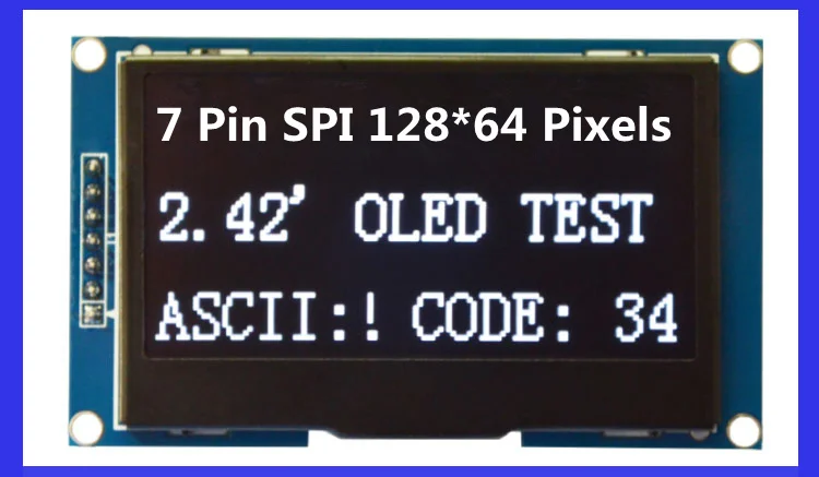 Модуль OLED дисплея 2 42 дюйма белый синий желтый зеленый 128x64 4 проводной интерфейс SPI
