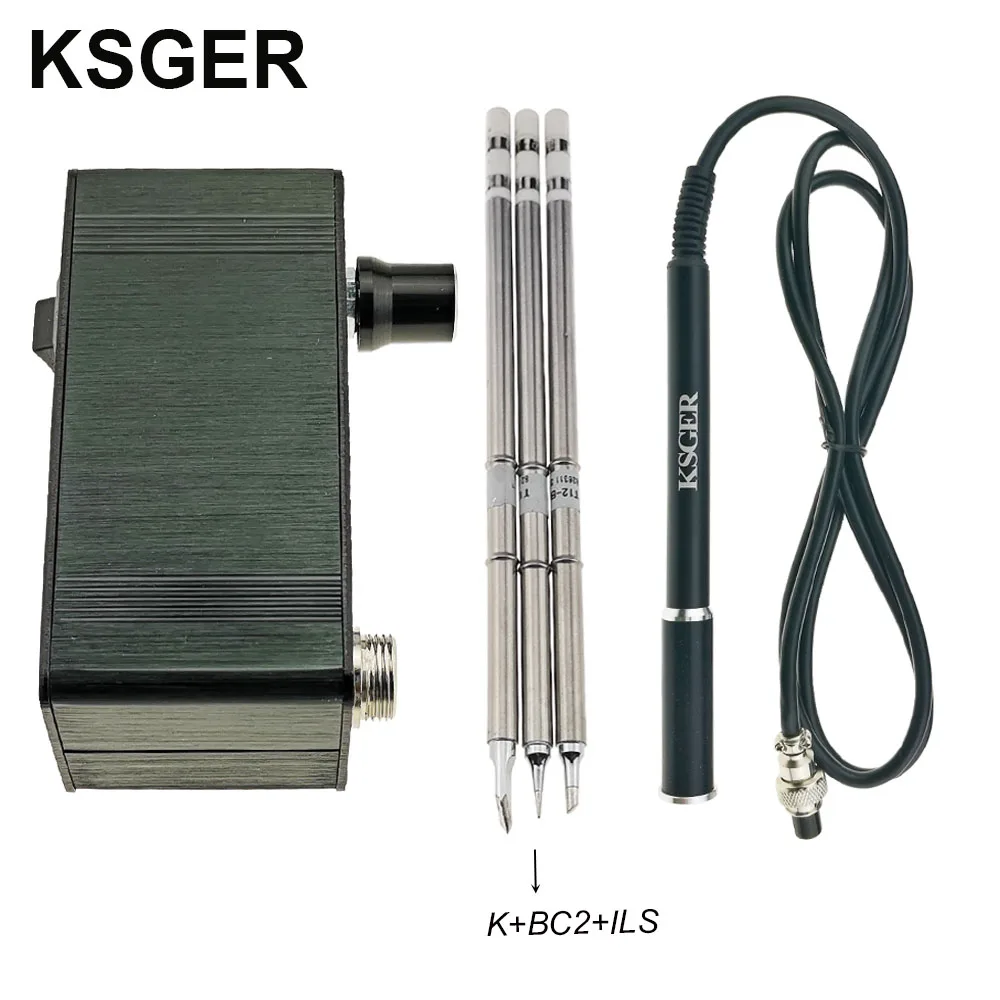 Sets 4 KSGER мини T12 паяльная станция STM32 V2.1S OLED DIY Быстрый нагрев сварочные инструменты FX9501 ручка из алюминиевого сплава T12 железные наконечники - Цвет: Sets 4