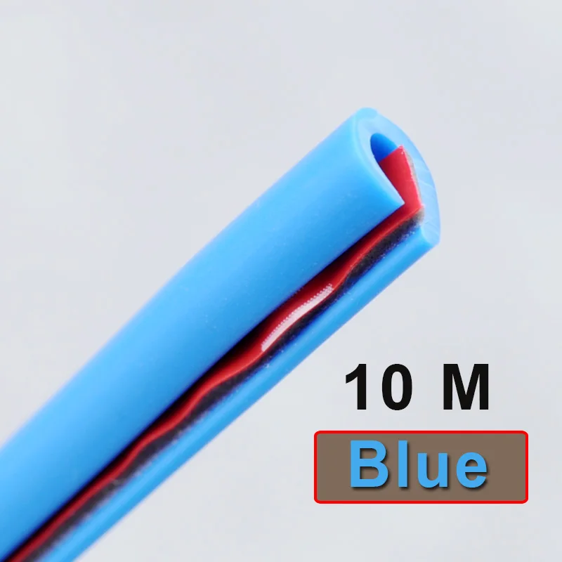 Blue 10M 10 м защитные полосы для дверей резиновые края дверные молдинги боковая Защитная Наклейка царапины для автомобиля Авто-Стайлинг - Цвет: Blue 10M