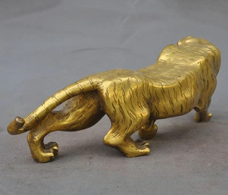 

christmas 10"Chinese Fengshui Brass Wealth Animal Ferocious Zodiac Year Tiger beast Statue halloween