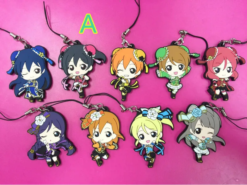 8 шт./компл. LoveLive! Кулоны аниме Love Live Honoka Kotori Umi Eli Nozomi Maki Rin Hanayo Nico figure cos phone strap 4