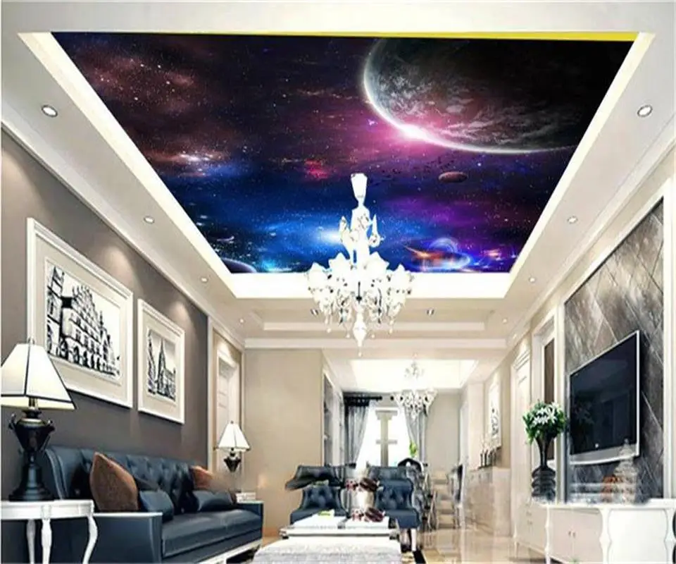 Настенные 3D-обои на заказ Настенная картина с изображением потолка космоса
