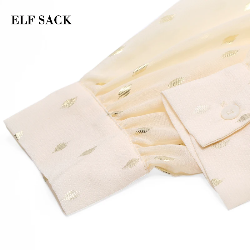 Женская рубашка с длинным рукавом ELFSACK Свободная шифоновая блузка О образным