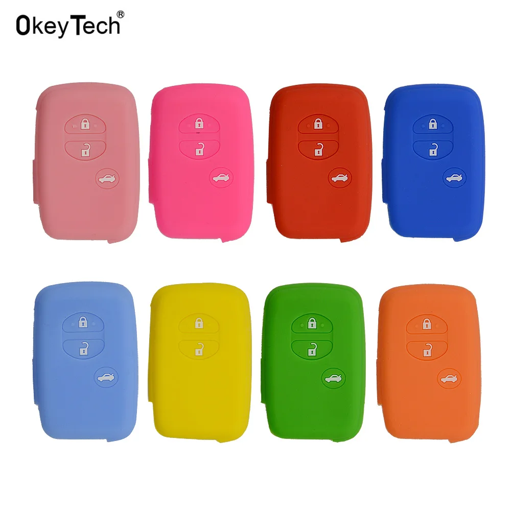 OkeyTech высококачественный силиконовый чехол для автомобильного ключа с 3 кнопками