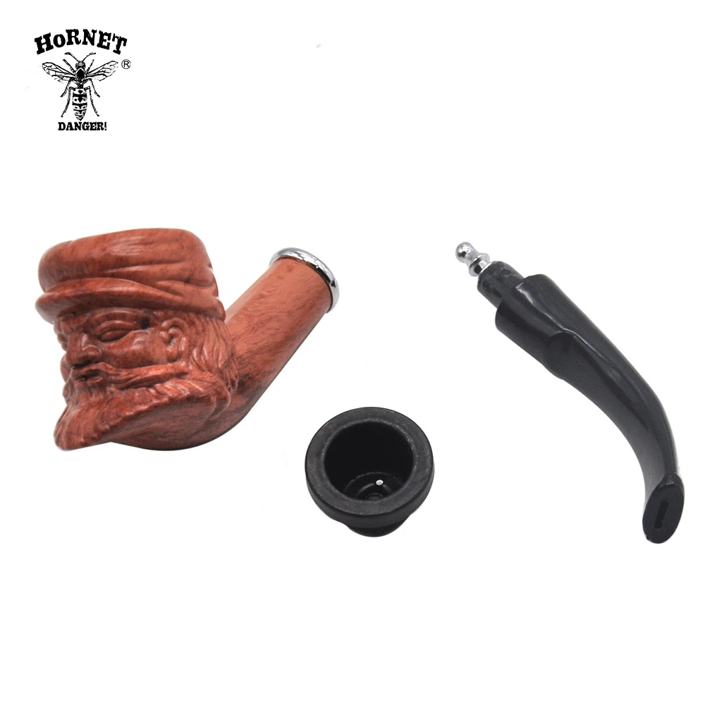 HORNET коллекционные Прочные ручные деревянные табачные трубы металлическая чаша