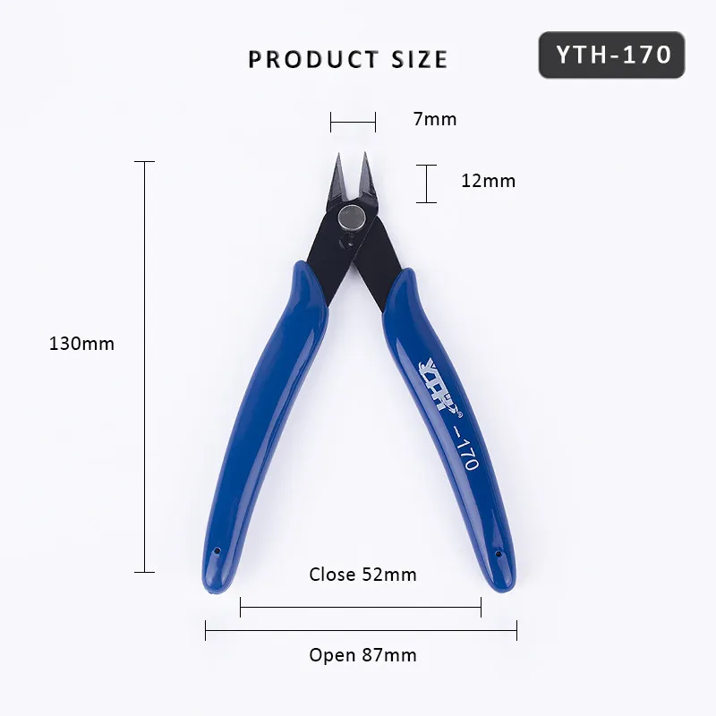 YTH-170-blue YTH плоскогубцы, плоскогубцы для резки кабеля, боковые ножницы, мини электронные плоскогубцы, 6 дюймов, YTH-170, модель смыва, щипцы, ручной инструмент - Цвет: YTH-170-blue