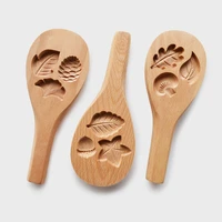 creative wooden cookie mold with handle eco friendly natural wood baking tools home use pastry tool dessertscakes mold