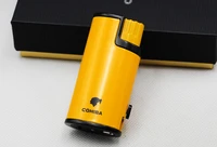 cohiba smoking gadget windproof cigar cigarette metal lighter 3 torch jet flame refillable with cigar punch gift box