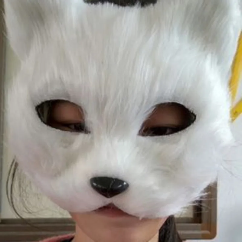 Новая маска анонимная для вечеринки с животными белая Арктическая лиса косплея