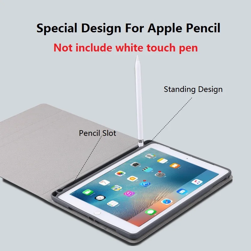7 Цвета подсветкой светильник Bluetooth клавиатура чехол для iPad 2017 2018 9 с Apple Pencil