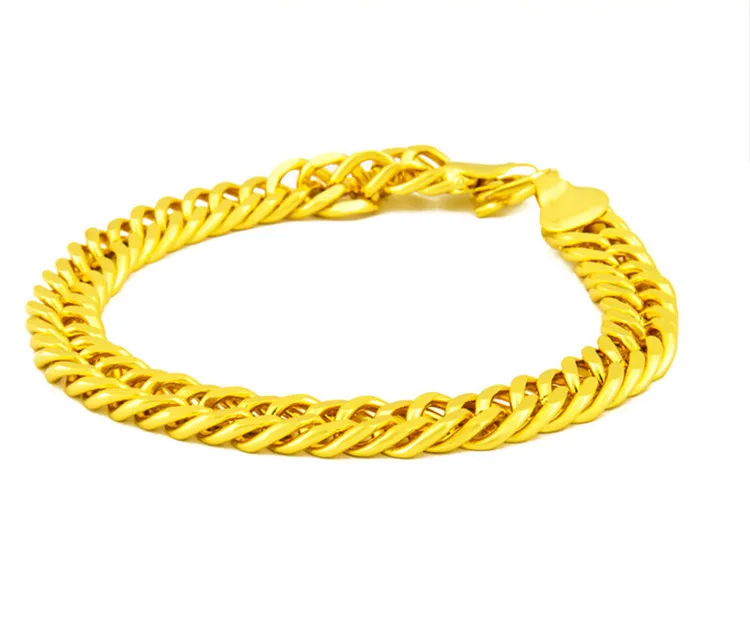 

10MM 8INCH Fashion Russian Runway chains & link bracelets Luxury Gold bracelet & bangle men's jewelry Gold Color Bracelet