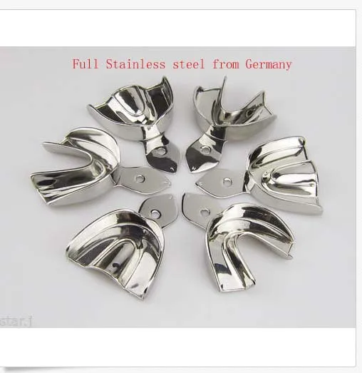 

6PCS Dental Impression Trays Full Stainless steel dental tray without hole 3 types