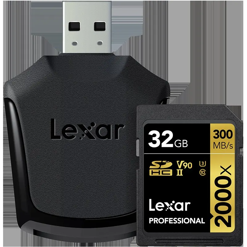 Lexar 128 Гб 64 Гб оперативной памяти, 32 Гб встроенной памяти, ограниченная серия флэш-накопитель 300 МБ/с. Sdhc 2000x для Sd, карта памяти Sdxc uhs-i ii U3 флэш-памяти для 3d 4k для зеркальной однообъективной камеры Камера