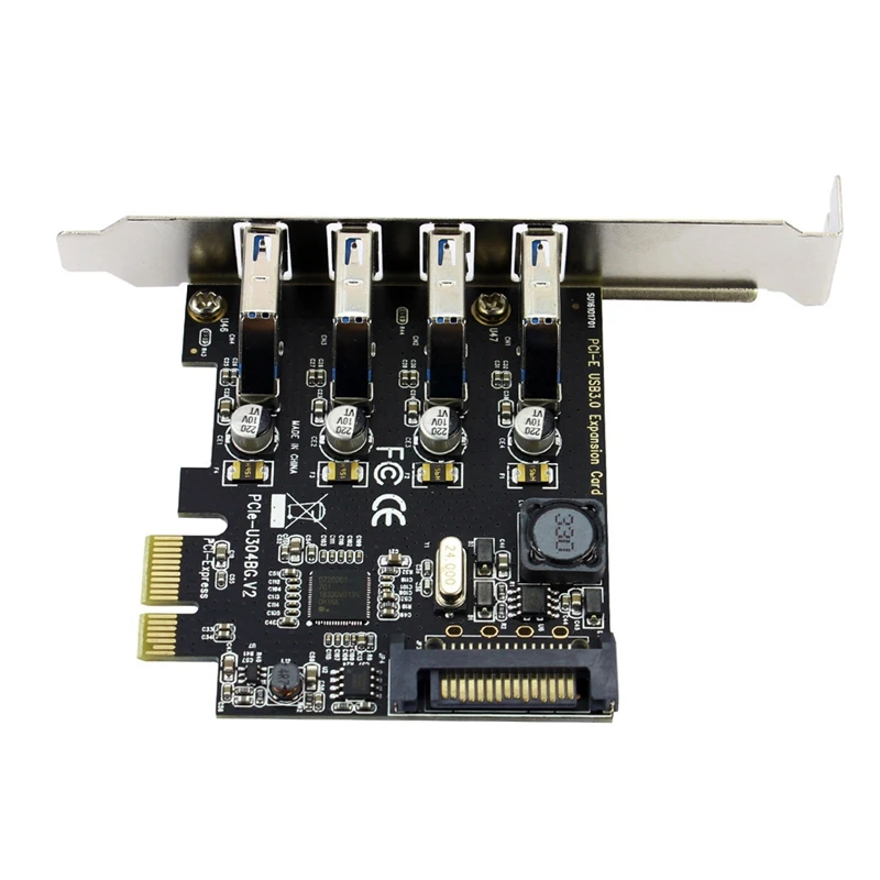 4 порта Usb3.0 карта расширения 5 Гбит/с Pci E Express адаптер конвертер для Pcie X1 X4 X8 X16 Windows