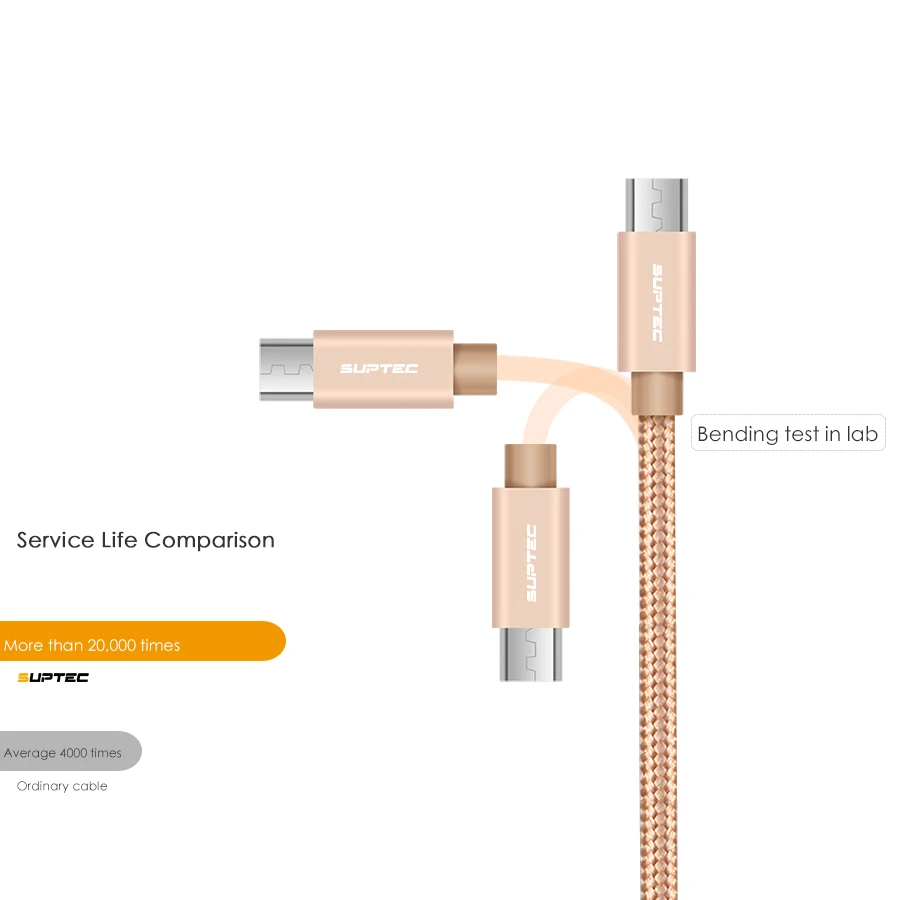 Кабель Micro USB SUPTEC нейлоновый кабель для быстрой зарядки и синхронизации данных