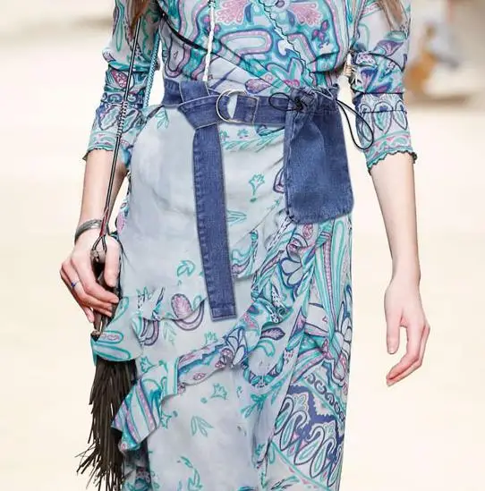 Акция женский пояс из денима со съемным карманом модные джинсовые поясные ремни