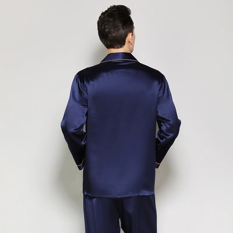 Pyjamas Sets  Woman Solid Autumn100% Silk Stain Women Silk Two Piece  Nightwears Pajamas Sets Sleepwear Homewear  Pajama Set 2xl