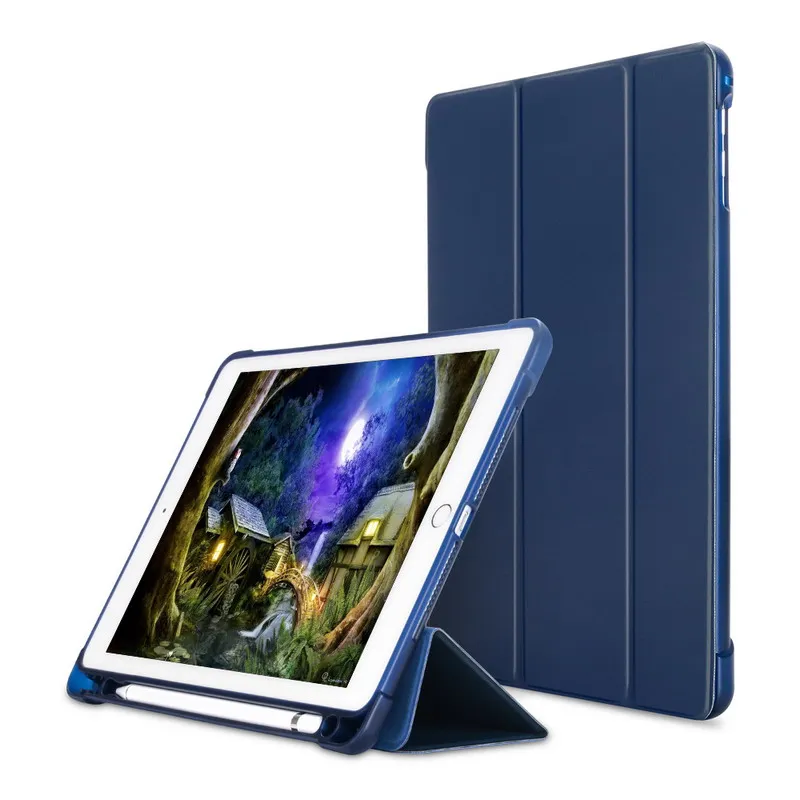 ZAIWJ Карандаш Чехол с подставкой для планшета Apple iPad 9,7 дюйма() A1893 A1954, 1/2 из искусственной кожи Smart Cover Wake состояния заданием будильника