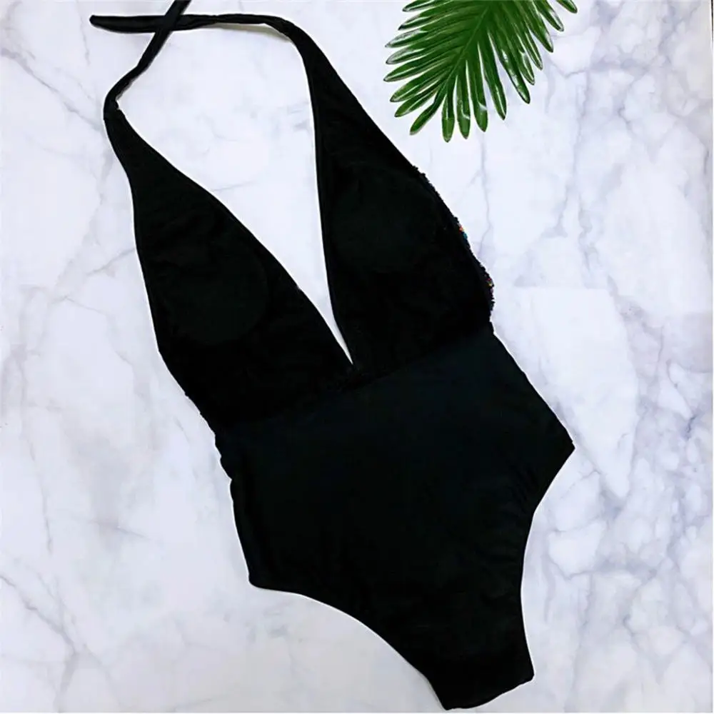 Сексуальная блесток цельный купальник женский полосатый купальный костюм