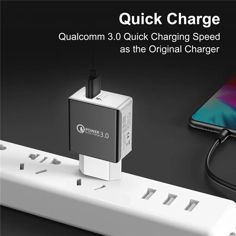 QC3.0 usb кабель для быстрой зарядки Quick Charge 3 0 USB Зарядное устройство 5V 2.4A дорожное