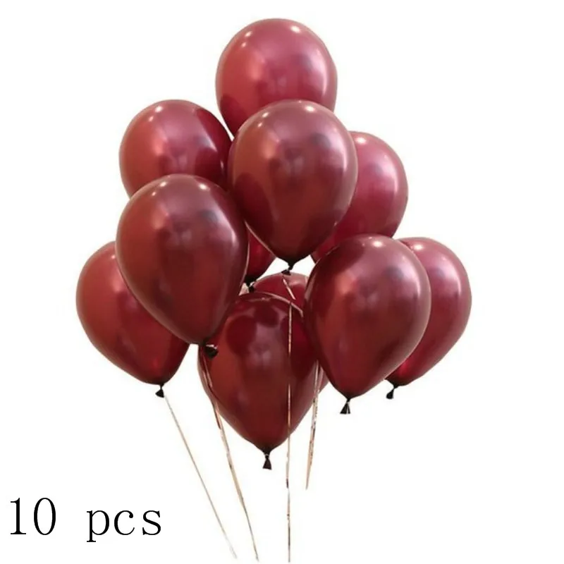 10pcs wine red 10 шт./лот воздушные шары с конфетти цвета розовое золото 10 дюймов красное вино латексный шар свадебное украшение с днем рождения принадлежности для вечеринки воздушный шар - Цвет: 10pcs wine red