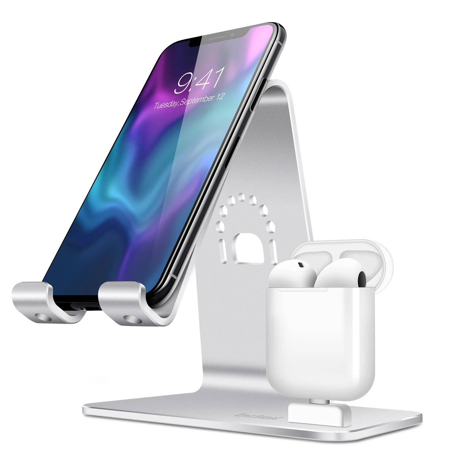Подставка 2 в 1 для iPhone и AIRPODS, подставка из алюминиевого сплава