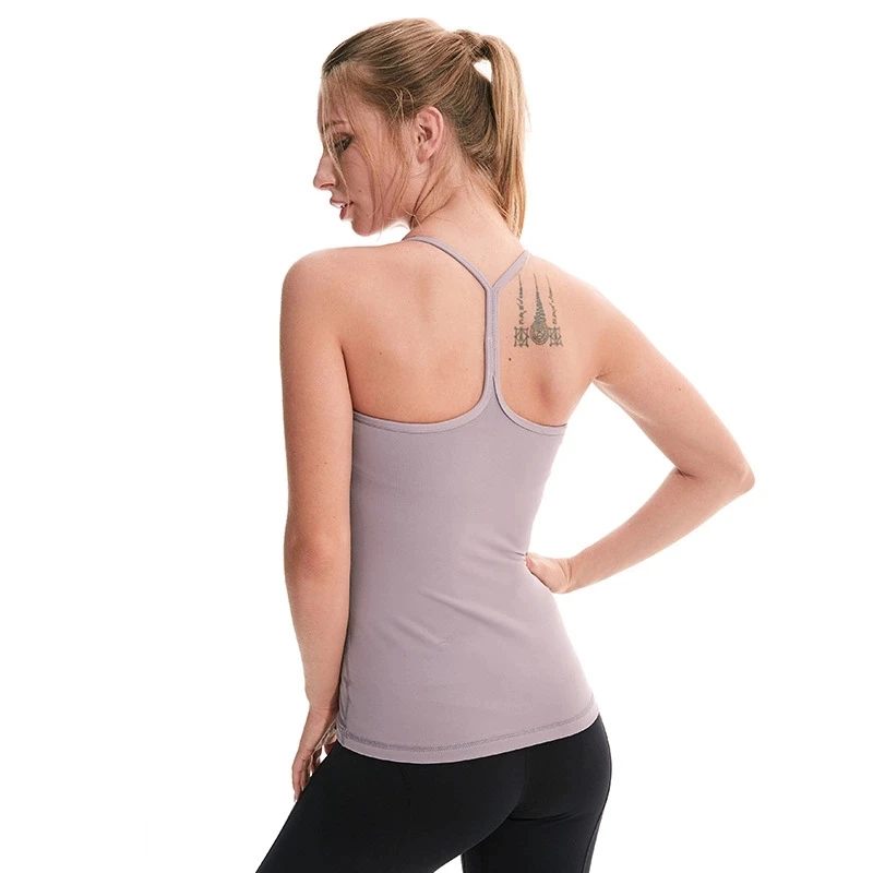 Женские компрессионные облегающие майки с мягкой подкладкой для тренировок и