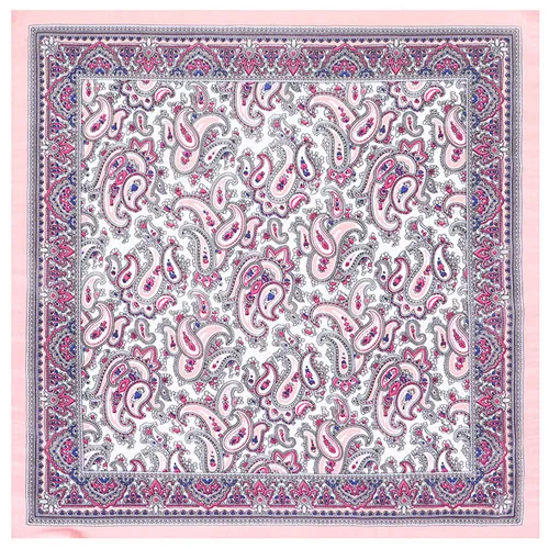 Pink POBING шелковый шарф женский рисунок кешью небольшие Квадратные платки Роскошные банданы небольшой хиджаб Foulards леди галстук повязка на голову 53x53 см - Цвет: Pink