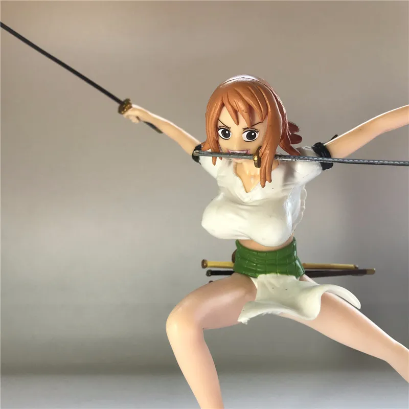 

5.9"One Piece Roronoa Zoro x Nami Thief Cat Anime Sexy Figures Three Knife Flow PVC Action Figure Toy BOX T128