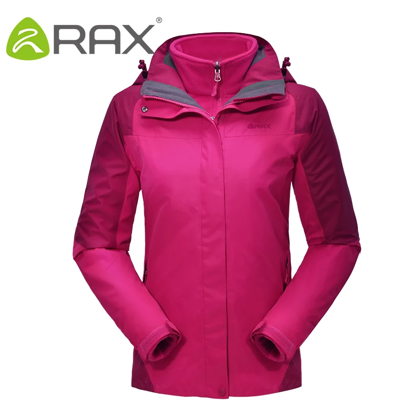 rose red women Rax походные куртки мужские водонепроницаемые ветрозащитные теплые походные куртки зимние уличные походные куртки женские термопальто 43-1A058 - Цвет: rose red women