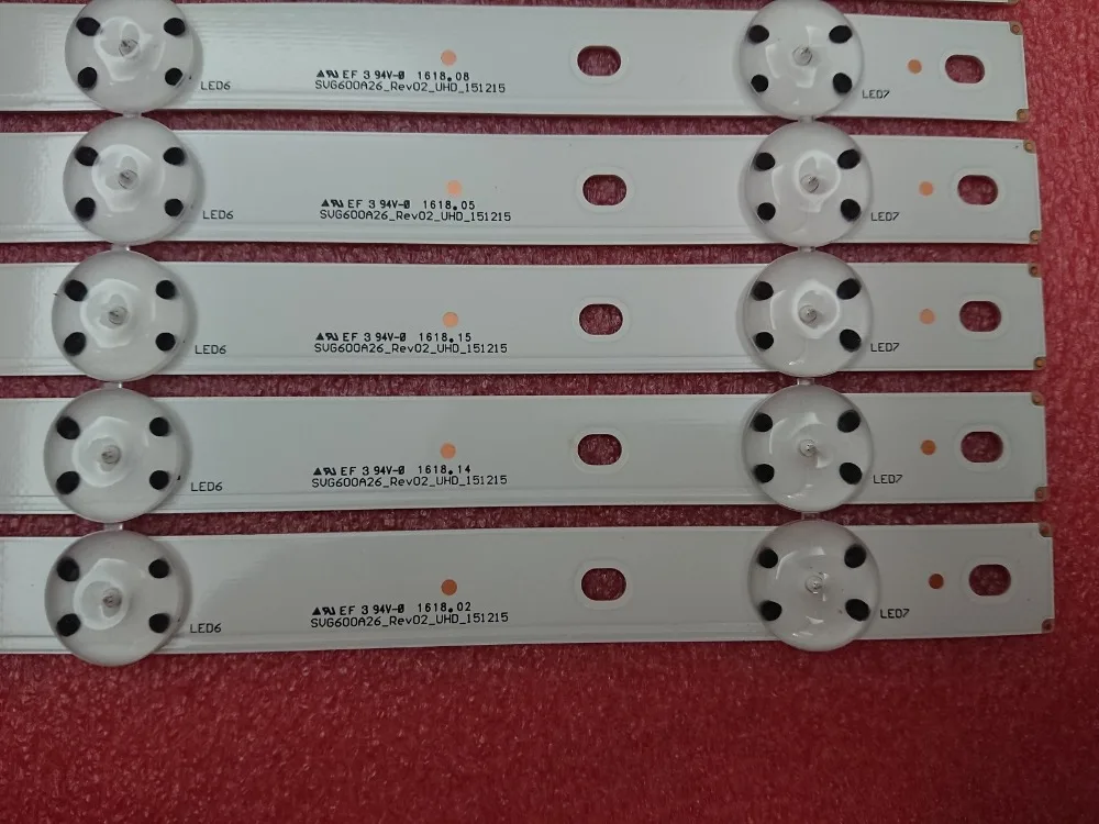 Новый 5 комплектов = 50 шт. 7LED 3В 610 мм Светодиодная подсветка полоса для Vizio E60U D3