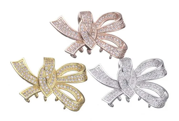 Одна штука Популярные Микро Проложить CZ Медь ожерелье разъемы Бабочка diy