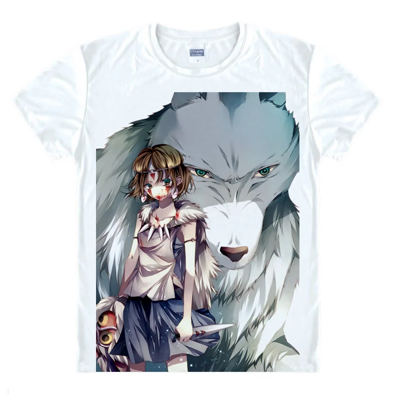Футболка Mononoke Hime Princess мужская повседневная футболка Emishi Prince Ashitaka Премиум с