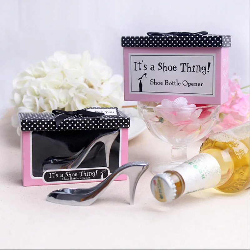 

12PCS Factory price Free shipping High-heeled Cinderella shoe bottle opener wedding bridal shower favor party gifts
