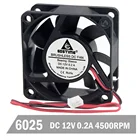 5 шт. Gdstime DC 12 В 60 мм 60x60x25 мм 6025 2Pin 4500 обмин чехол для процессора ПК кулер охлаждающий вентилятор для ноутбука мини-компьютера охлаждающий вентилятор
