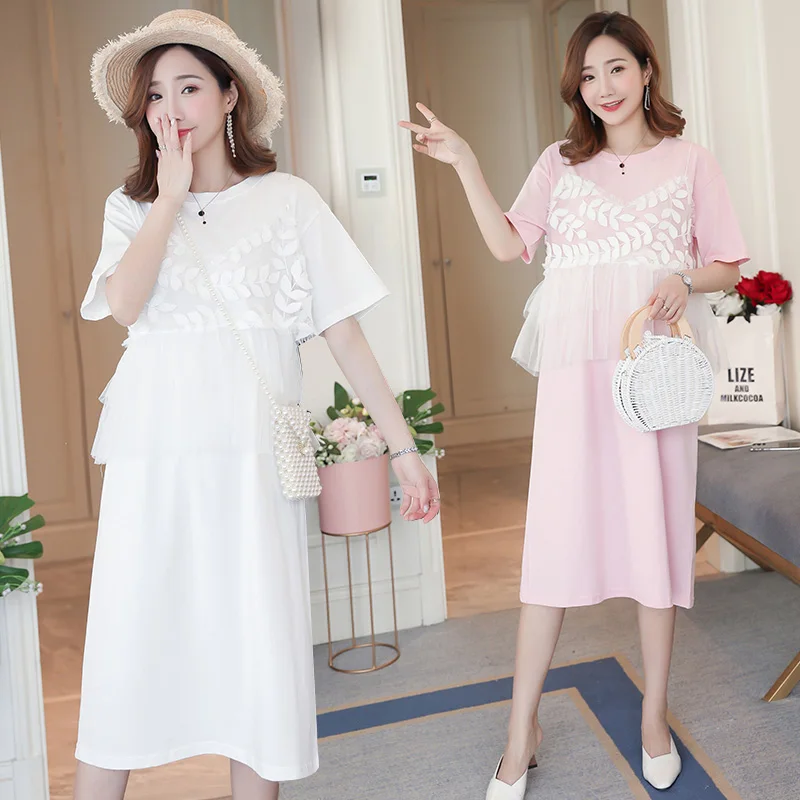 2019 Новое Брендовое летнее платье для беременных женские повседневные платья с