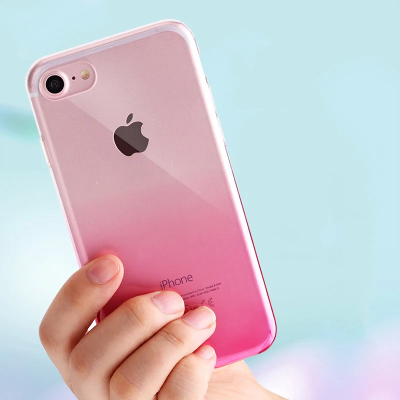 Чехол для Телефона iPhone X Xr Xs Max Ультратонкий Прозрачный чехол с градиентом 8 7 6 6s Plus