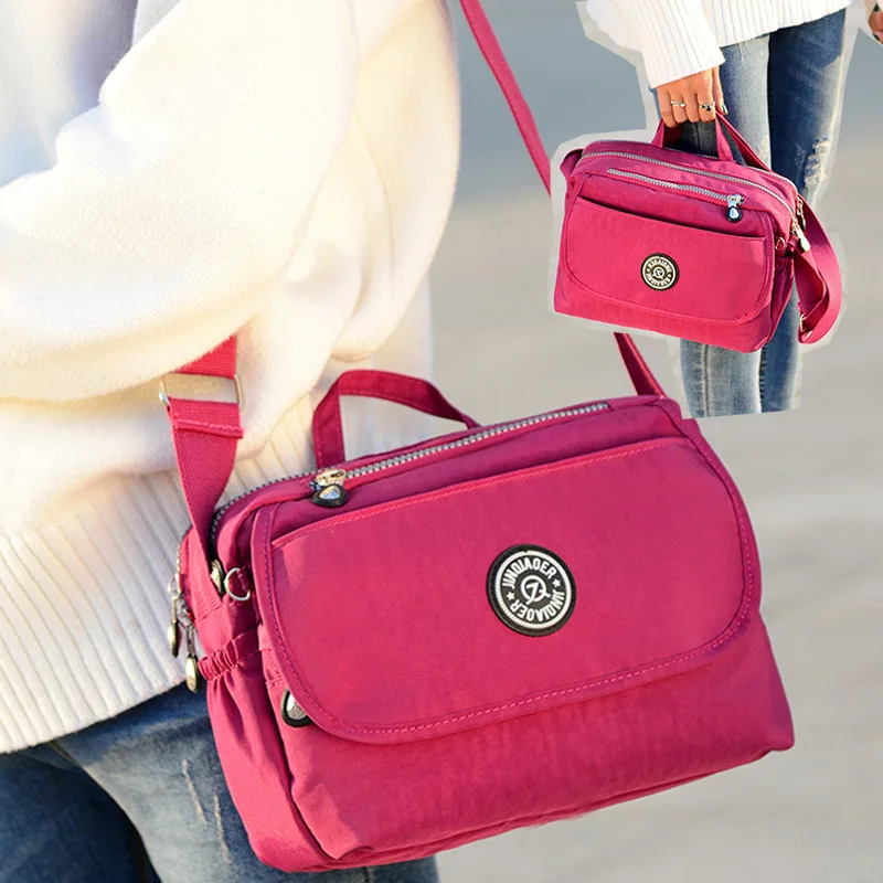 Для женщин сумка нейлон Сумки плеча через плечо Модные женские Школьные sac