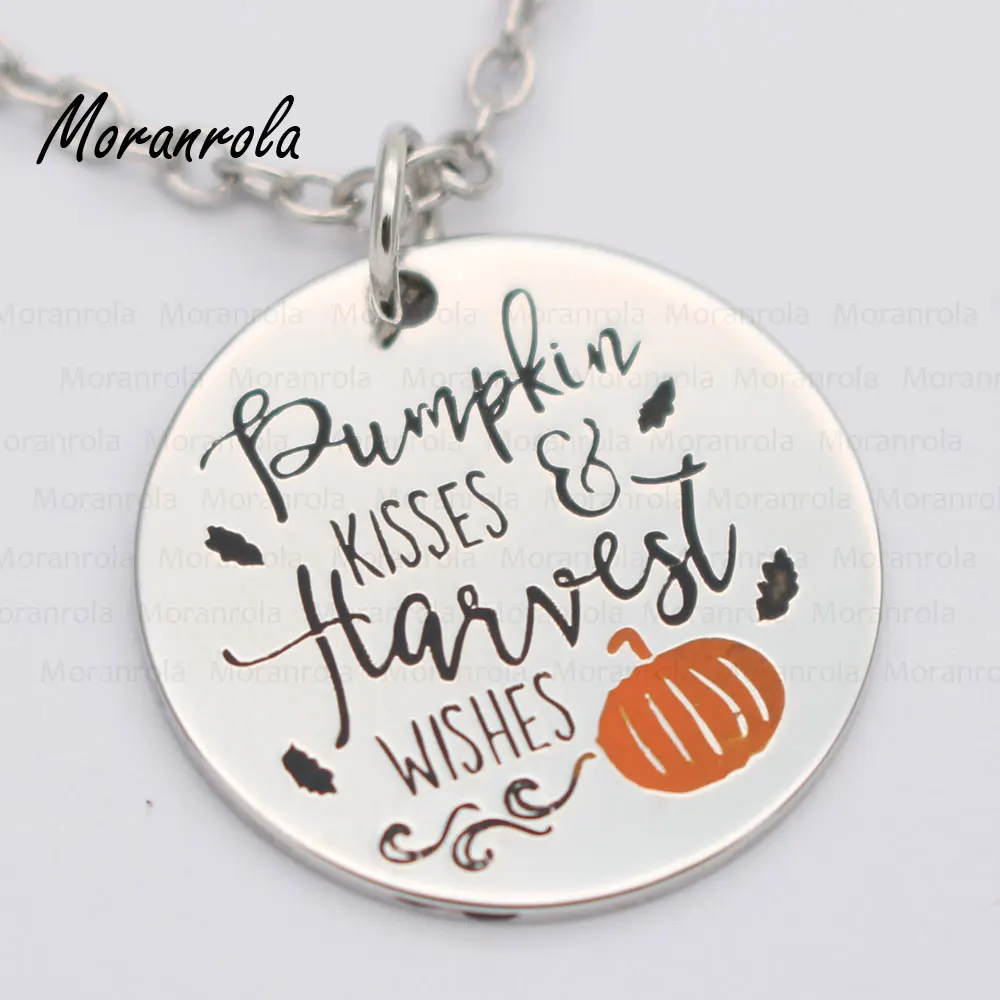 Медное ожерелье брелок поцелуи и урожай тыквы подвеска украшение ручной