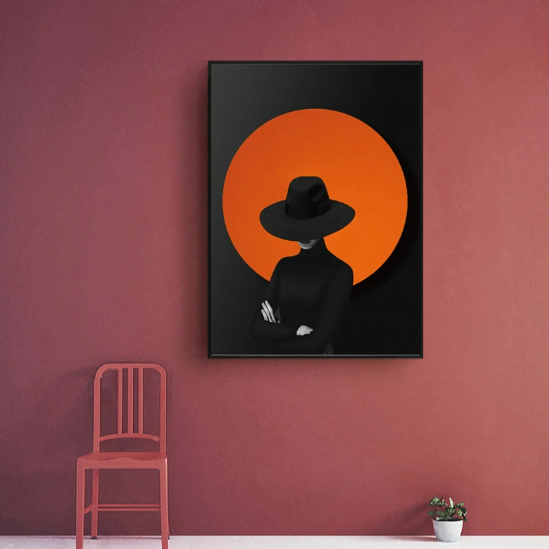 Абстрактная мода современная девушка холст для покупок картина печатный плакат